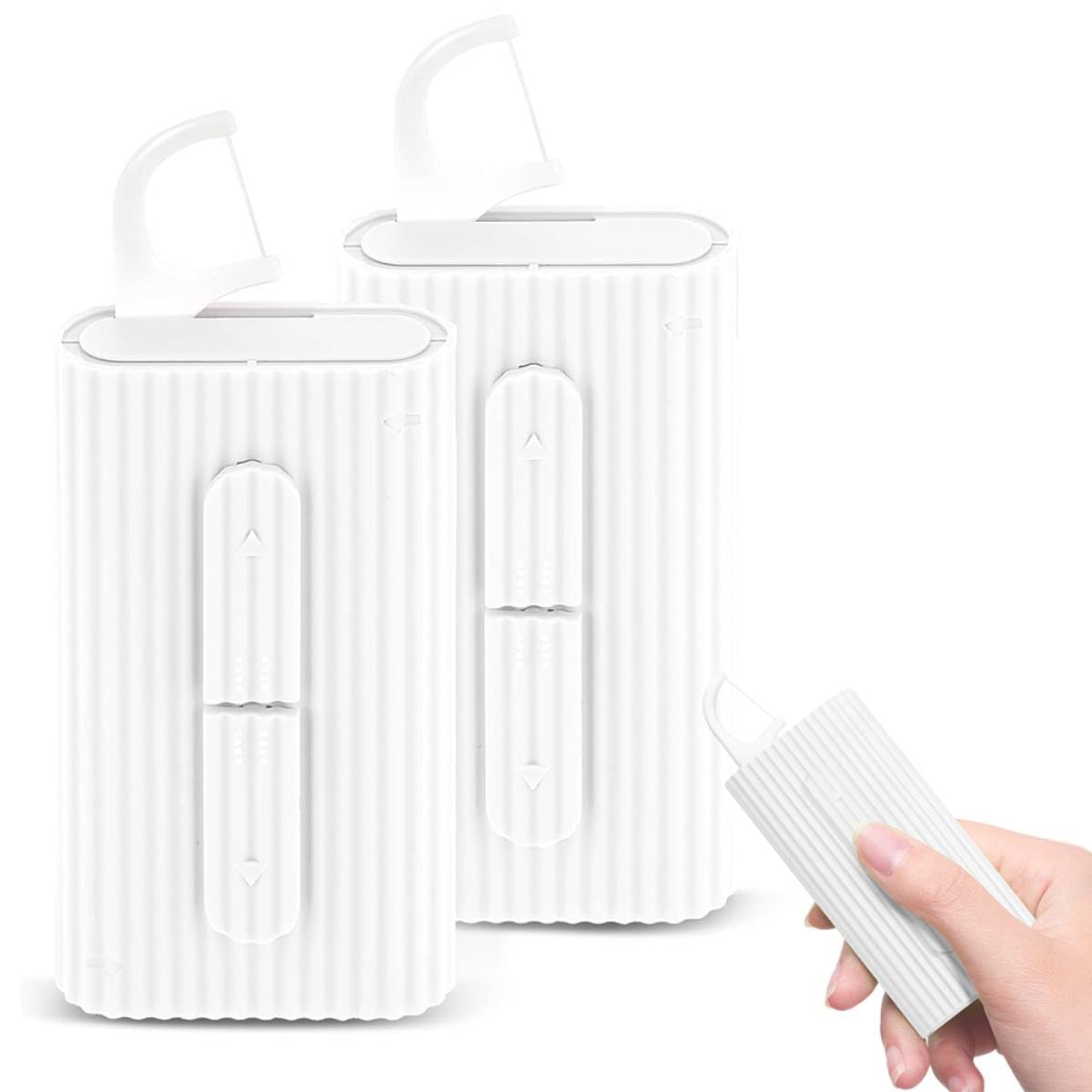 HANNEA HANNE 2Pcs Portable Dental Floss Boxes, Floss Pick Dispenser Refillable Floss Holder for Cleaning Teeth and Oral Care for Dating, Travel, Hotels HANNEA HANNE 2Pcs Portable Dental Floss Boxes, Floss Pick Dispenser Refillable Floss Holder for Cleaning Teeth and Oral Care for Dating, Travel, Hotels